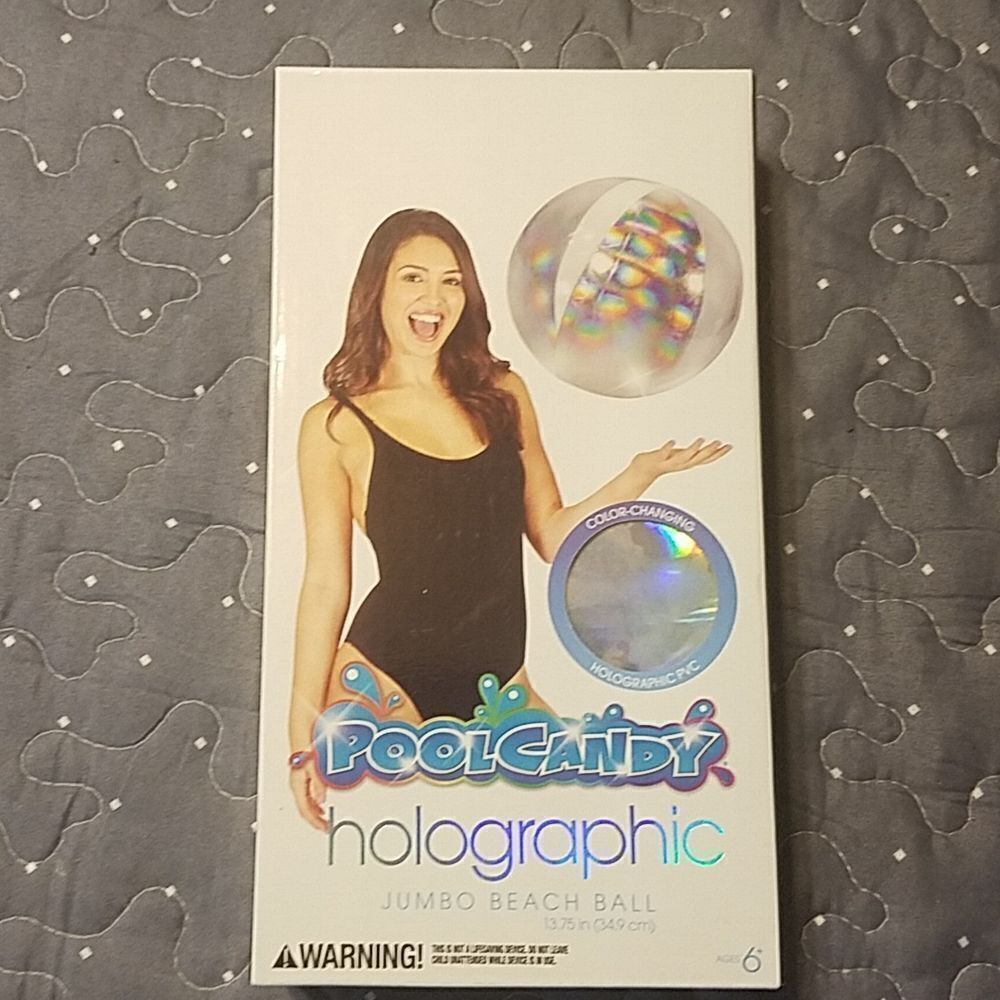 Poolcandy holographic jumbo beach ball new